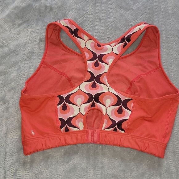 Boden Activewear BA054 Sports Bra Geometric Pattern on Pinkish Coral US Size 16 - Picture 5 of 9